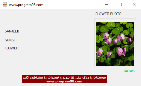 سورس کد نمایش یک عکس با رفتن موس بر روی متن آن در سی شارپ c#.net