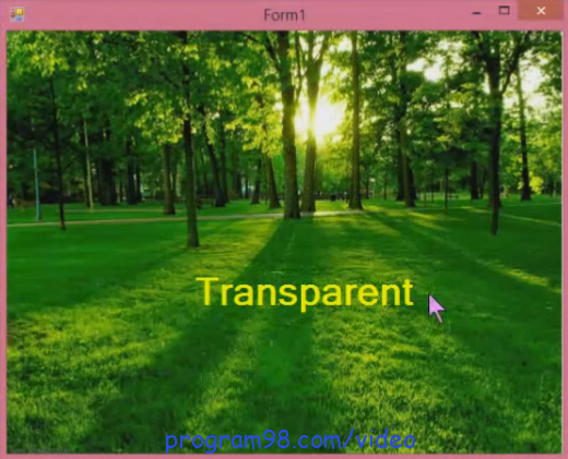آموزش ساخت label ترنسپرنت (transparent) در سی شارپ